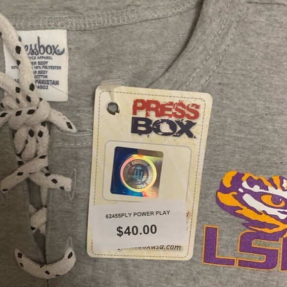 NWT Womens LSU Team Shirt with Draw String Collar   - Picture 12 of 15